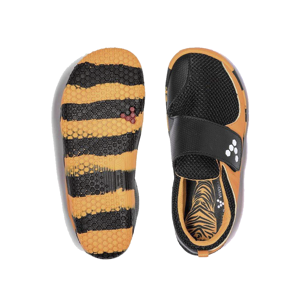 Vivobarefoot Mini Primus Kids Tiger Orange Black Barefoot Shoes