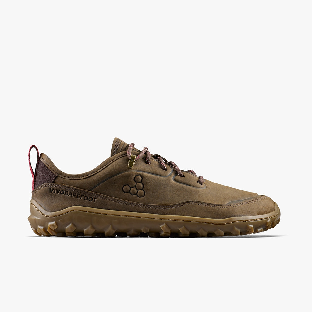 Vivobarefoot Tracker Leather AT Low II Womens Boots - Barefoot Hiking, Walking and Trekking Boots - in Bracken 2.5