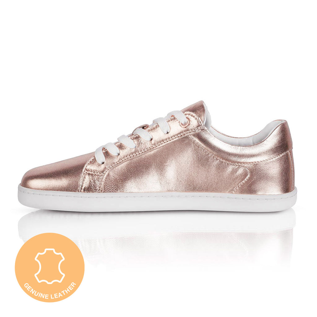 FEELIN Uni Rose Gold Leather barefoot sneakers