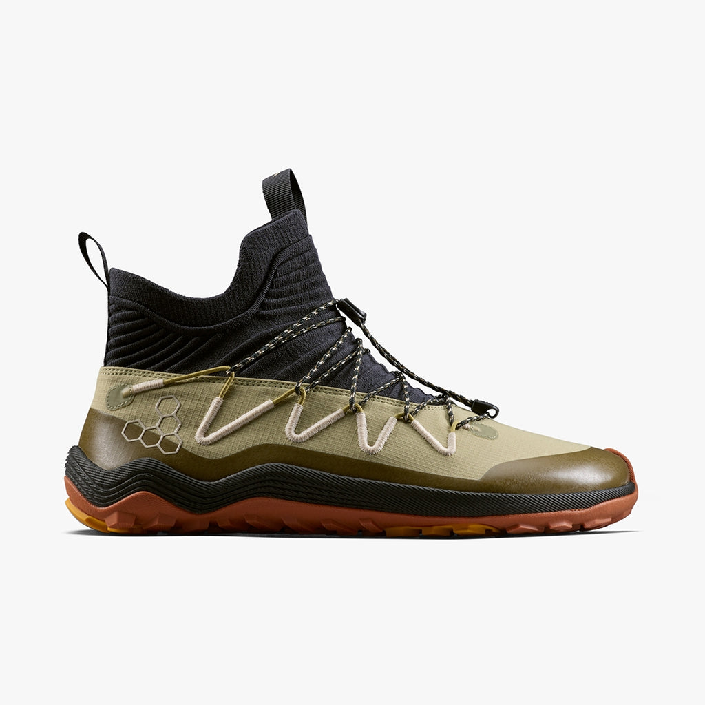 Vivobarefoot Primus Trail Flow Mid Mens Boots - Trail Running and Trekking - in Cedar 6, Recycled Materials