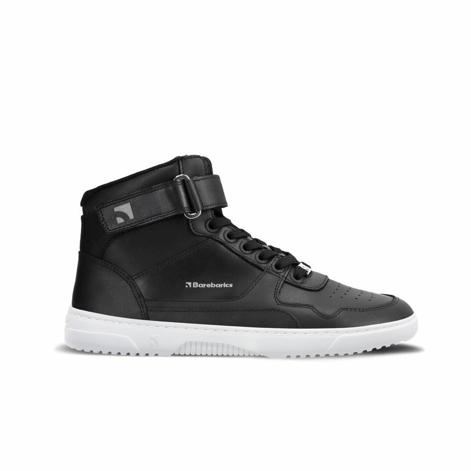 Barefoot Sneakers Barebarics Zing - High Top - Black & White - Leather.