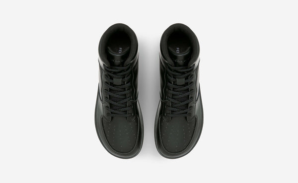 All Black Courtside Mid Sneakers