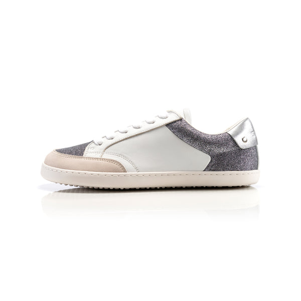 CHARM Silver Leather barefoot sneakers.