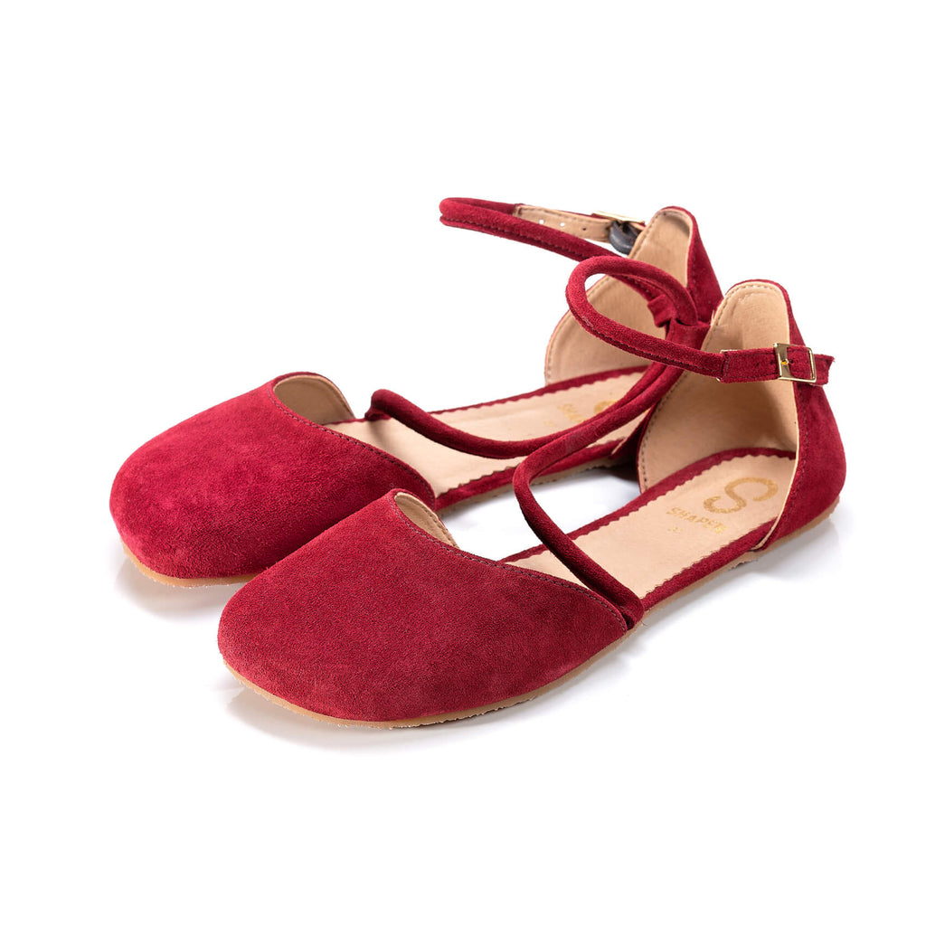 ORCHID Bordeaux Suede barefoot sandals