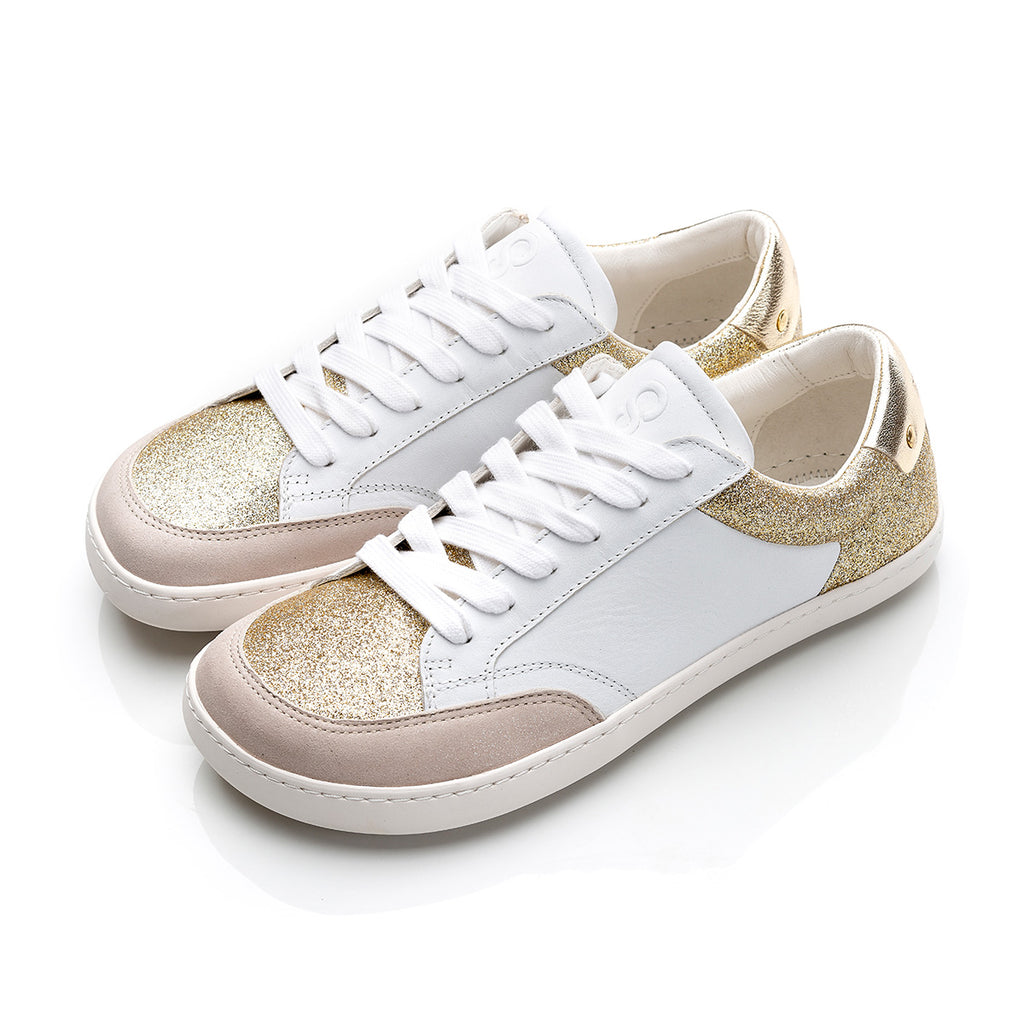 CHARM Light Gold Leather barefoot sneakers