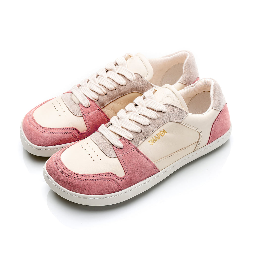 RE:WIND Peach Leather barefoot sneakers.