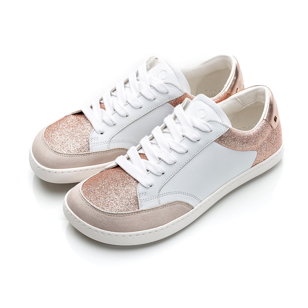 CHARM Rose Gold Leather barefoot sneakers