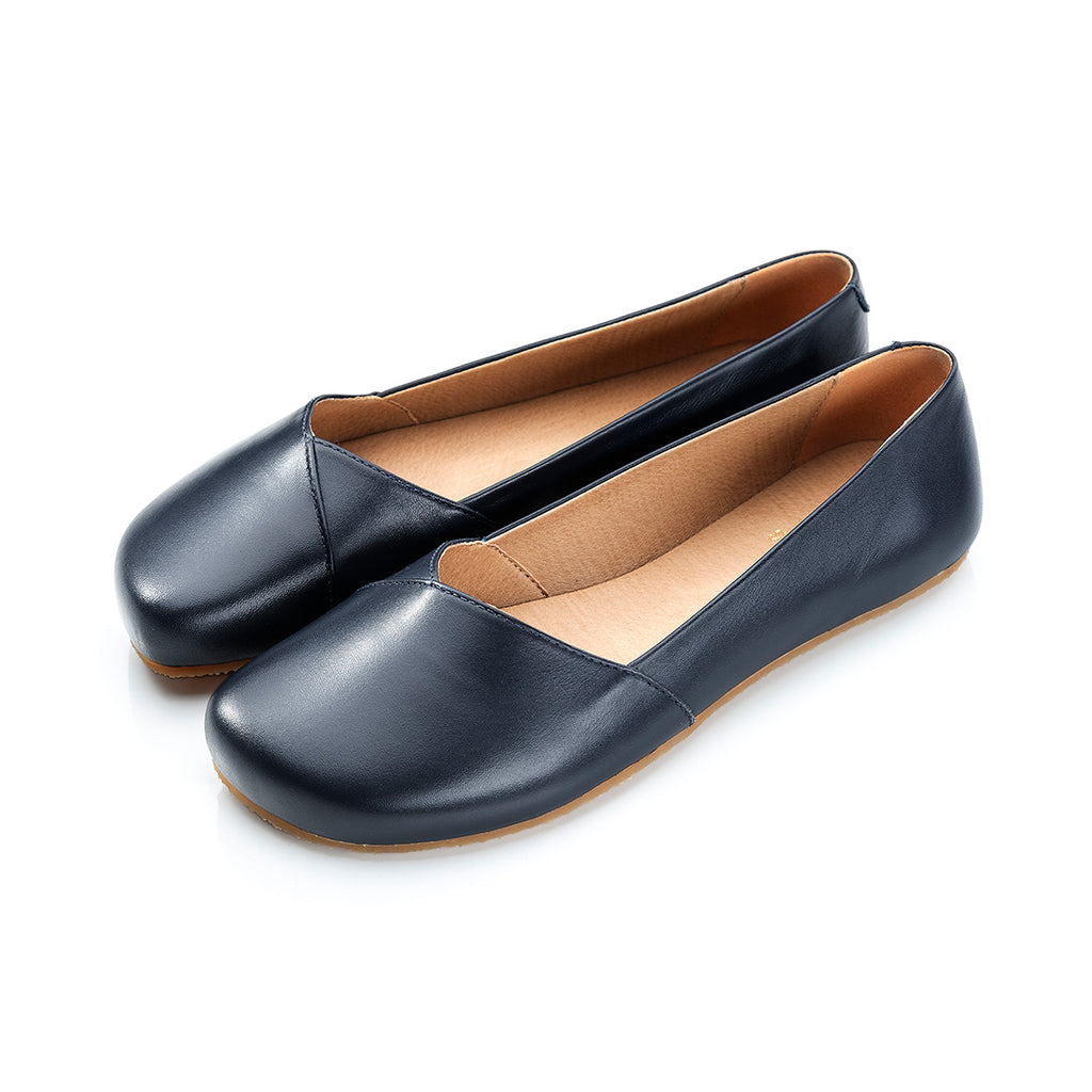 PEONY Navy barefoot ballerinas.